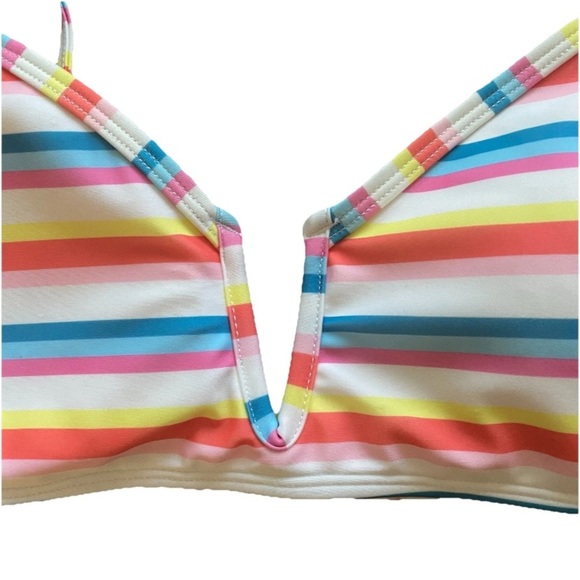 AEROPOSTALE Live Love Dream Rainbow Stripe Bikini Top Small New Partial Tags - Picture 2 of 7
